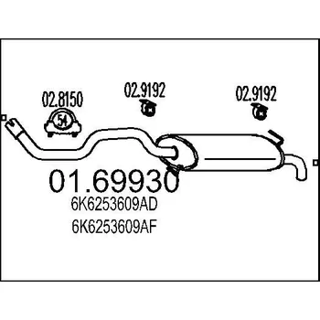 Tlumič výfuku Zadní tlumič výfuku MTS 01.69930