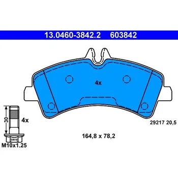 Brzdová destička Sada brzdových destiček, kotoučová brzda ATE 13.0460-3842.2