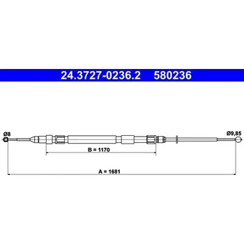 Brzdový systém Tažné lanko, parkovací brzda ATE 24.3727-0236.2
