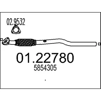 Výfukový systém Výfuková trubka MTS 01.22780