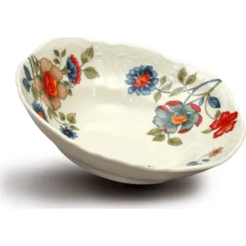 Thun 1794 Bernadotte, mísa kompotová, 19 cm, slonová kost, květiny, Thun