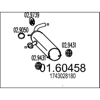 Auto-moto Zadní tlumič výfuku MTS 01.60458