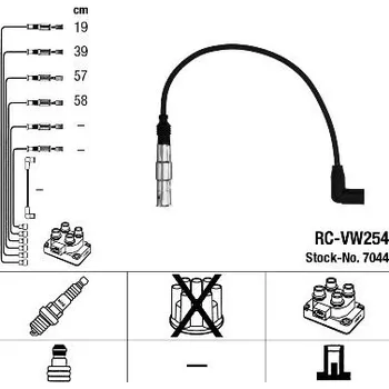 Zapalovací kabel Sada kabelů pro zapalování NGK 7044