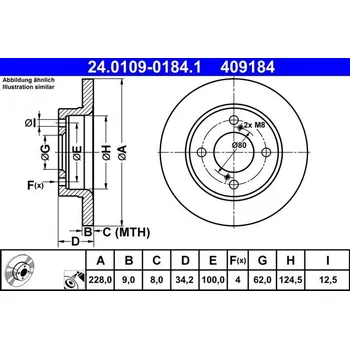 Brzdový kotouč Brzdový kotouč ATE 24.0109-0184.1