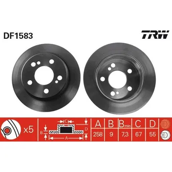 Brzdový kotouč Brzdový kotouč TRW DF1583
