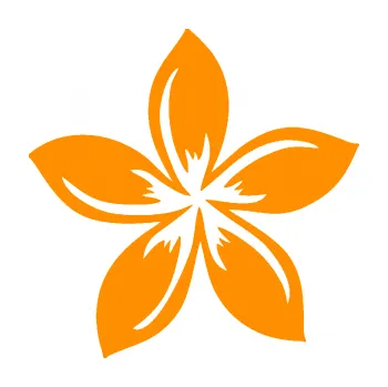 Samolepící dekorace SAMOLEPKA Květina dekor 027 levá plumérie (06 - oranžová) NA AUTO, NÁLEPKA, FÓLIE, POLEP, TUNING, VLASTNÍ TEXT, TISK, AUTOSAMOLEPKY.cz, POLEPY, OBRÁZEK, LOGO, SAMOLEPKY