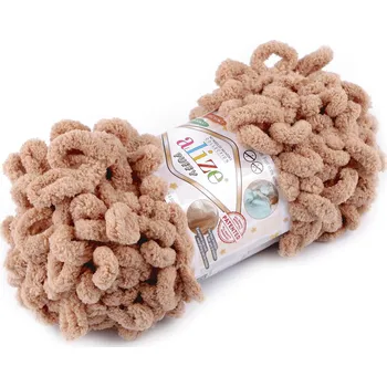 Příze Pletací příze Alize Puffy 100 g, barva 29 (262) hnědá srnčí