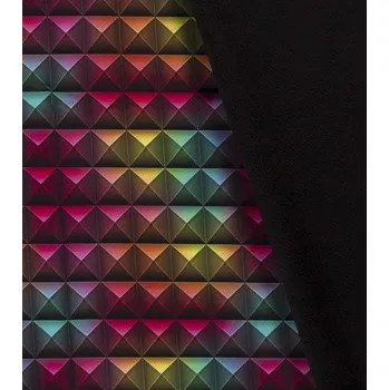 Softshell s flízem duhové kostky 3D | RTex