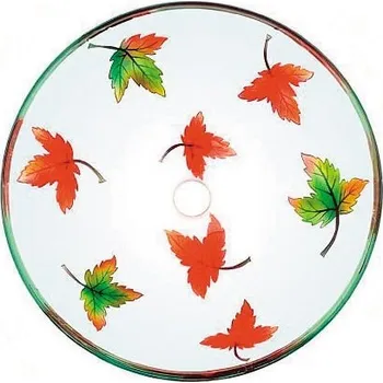 Umyvadlo BESTECO LEAF Skleněné umyvadlo na desku, list, 42 cm, čiré (P6155)