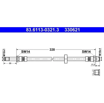 Brzdový systém Brzdová hadice ATE 83.6113-0321.3