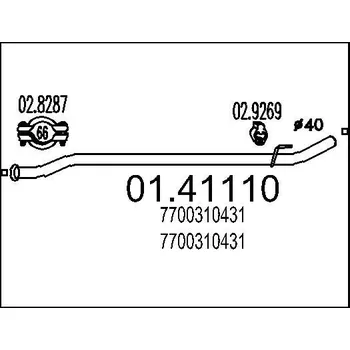 Výfuková trubka Výfuková trubka MTS 01.41110