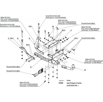 Tažné zařízení Tažné zařízení Opel Omega A 4D (1986 - 1994) (4385)