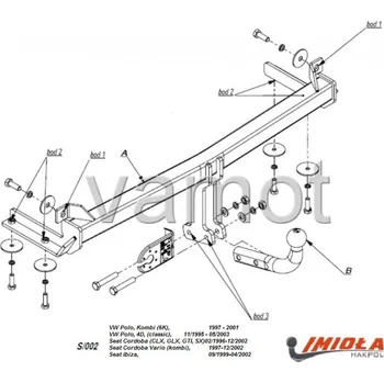 Tažné zařízení Tažné zařízení VW Polo Kombi (6K) (1997 - 2002 (6K)) (663)