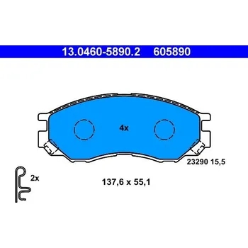 Brzdová destička Sada brzdových destiček, kotoučová brzda ATE 13.0460-5890.2