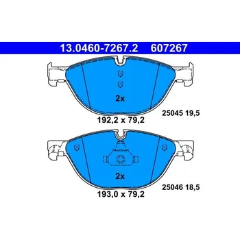 Brzdová destička Sada brzdových destiček, kotoučová brzda ATE 13.0460-7267.2