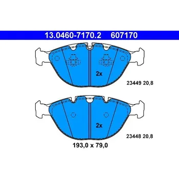 Brzdová destička Sada brzdových destiček, kotoučová brzda ATE 13.0460-7170.2