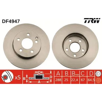 Brzdový kotouč Brzdový kotouč TRW DF4947