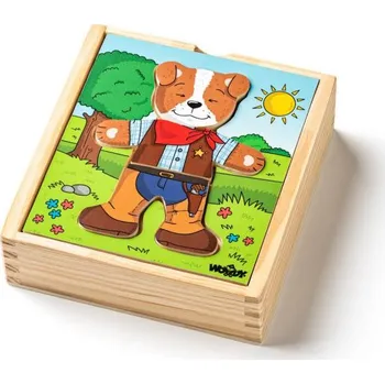 puzzle pro nejmenší Woody Puzzle šatní skříň Pejsek, 18 dílků