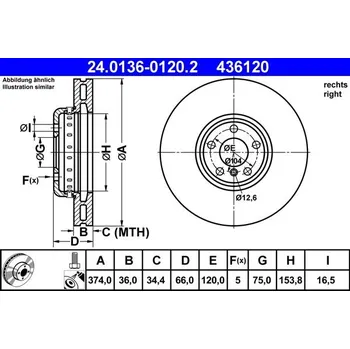 Brzdový kotouč Brzdový kotouč ATE 24.0136-0120.2
