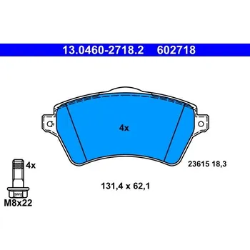 Brzdová destička Sada brzdových destiček, kotoučová brzda ATE 13.0460-2718.2