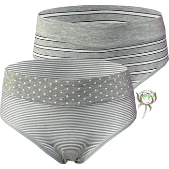 Kalhotky Dámské bavlněné kalhotky - Tinasan duo NBR05 (Balení/2ks) Barva: Šedá, Velikost: XL