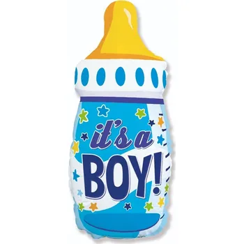 Fóliová balónková láhev, Baby Boy modrá, FX 24 palců