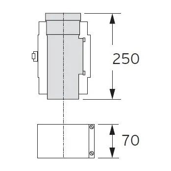 Kouřovod Revizní otvor 0,25m Ø 80/125mm, PP, odkouření pro Kondenzační kotle