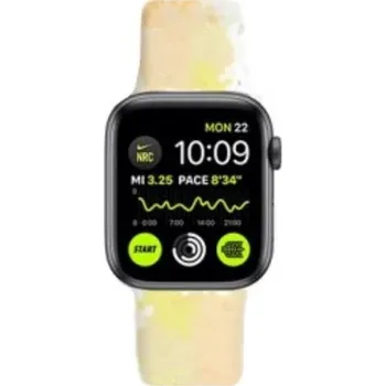 Řemínek na hodinky Silikonový řemínek se vzorem vodových barev pro Apple Watch 42mm / 41mm / 40mm / 38mm - žlutý