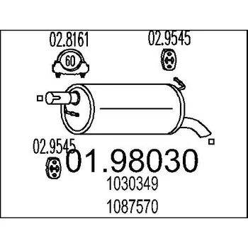 Výfukový systém Zadní tlumič výfuku MTS 01.98030