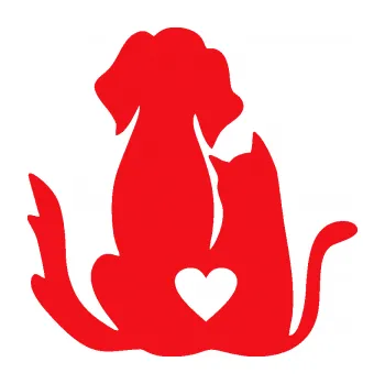 Samolepící dekorace SAMOLEPKA Pejsek a kočička 002 levá (10 - červená) NA AUTO, NÁLEPKA, FÓLIE, POLEP, TUNING, VLASTNÍ TEXT, TISK, AUTOSAMOLEPKY.cz, POLEPY, OBRÁZEK, LOGO, SAMOLEPKY