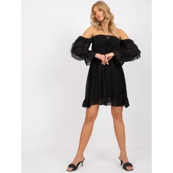 Dámské oblečení Dámské šaty s volánky Monaco OCH BELLA černé