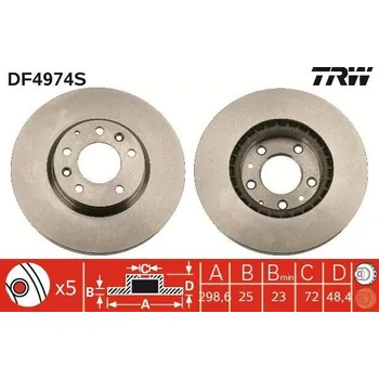 Brzdový kotouč Brzdový kotouč TRW DF4974S