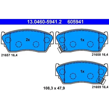 Brzdová destička Sada brzdových destiček, kotoučová brzda ATE 13.0460-5941.2