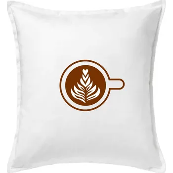 Polštář Coffee art - Polštář 50x50 - 50x50 - Pouze potah ( Bílá )
