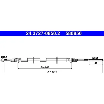 Lanko parkovací brzdy Tažné lanko, parkovací brzda ATE 24.3727-0850.2