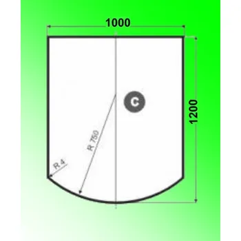 Krbová kamna ROMOTOP Plech pod kamna 1000 x 1200 mm; varianta "C"; černý, síla 2 mm