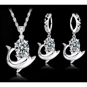 Souprava šperků Jewelry Set -náhrdelník + náušnice ve tvaru delfína