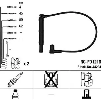 Zapalovací kabel Sada kabelů pro zapalování NGK 44234