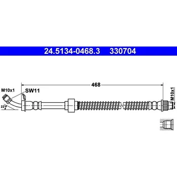 Brzdový systém Brzdová hadice ATE 24.5134-0468.3