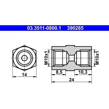 Auto elektroinstalace Adaptér brzdového vedení ATE 03.3511-0800.1