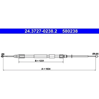 Brzdový systém Tažné lanko, parkovací brzda ATE 24.3727-0238.2