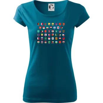 Dámské oblečení Vlajky států - Asie - Dámské triko Pure - 2XL ( Petrolejová )