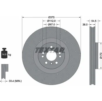 Brzdový kotouč Brzdový kotouč TEXTAR 92279805