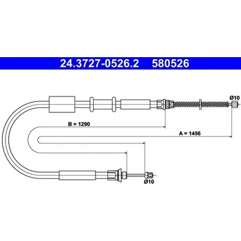 Lanko parkovací brzdy Tažné lanko, parkovací brzda ATE 24.3727-0526.2