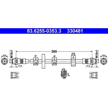 Brzdový systém Brzdová hadice ATE 83.6255-0353.3