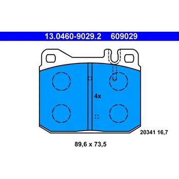 Brzdový systém Sada brzdových destiček, kotoučová brzda ATE 13.0460-9029.2