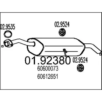 Výfukový systém Zadní tlumič výfuku MTS 01.92380