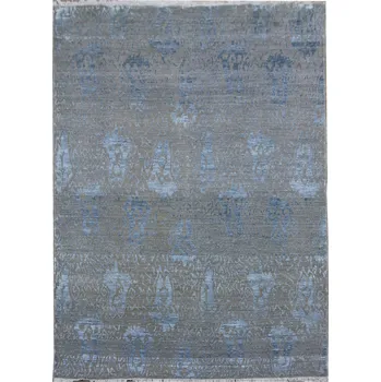 Koberec Ručně vázaný kusový koberec Diamond DC-EKT 10 Silver/blue, 120x170, modrá, chodba / předsíň, Diamond Carpets India - 1 rok na vrácení + DOPRAVA ZDARMA k Vám i zpět