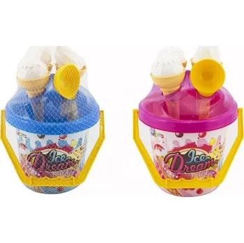 Hračka na písek Teddies Sada na písek plast kbelík + formičky zmrzlina