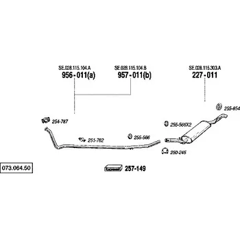 Zadní díl výfuku zadní tlumič výfuku Polmostrow 227011P, náhrada za Bosal 227-011